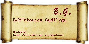 Bárkovics György névjegykártya
