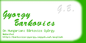 gyorgy barkovics business card